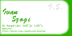 ivan szogi business card